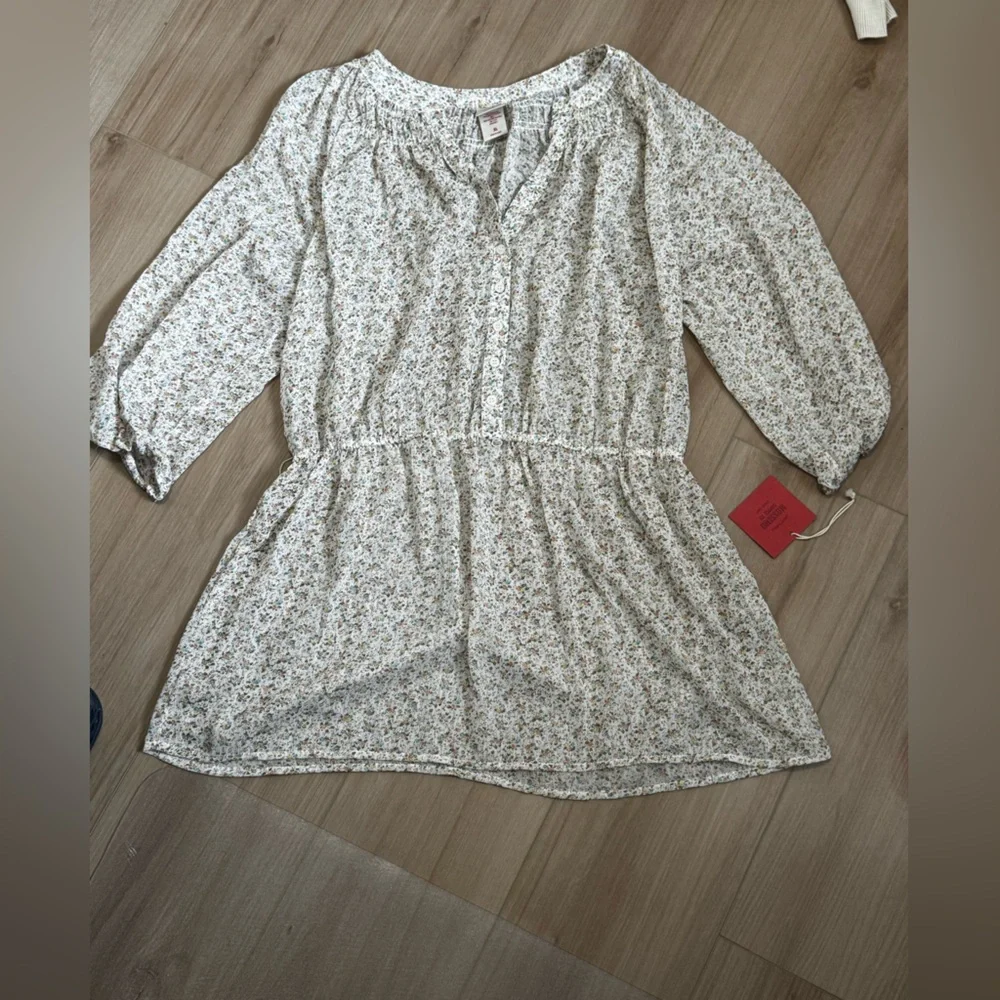 NWT Target Cream Floral Tunic Top size XL - Picture 1 of 8